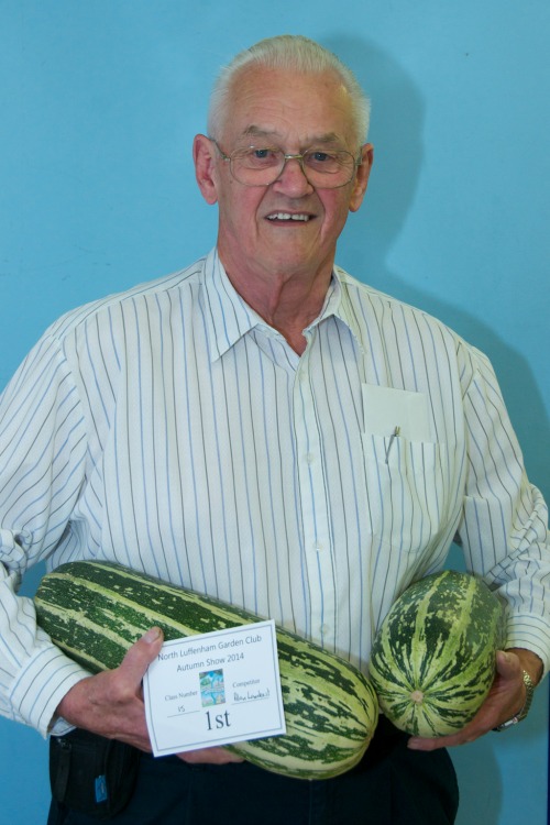 Alan Lambert with prize winning marrows