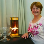 Jeanette Holdstock with prize winning lamp